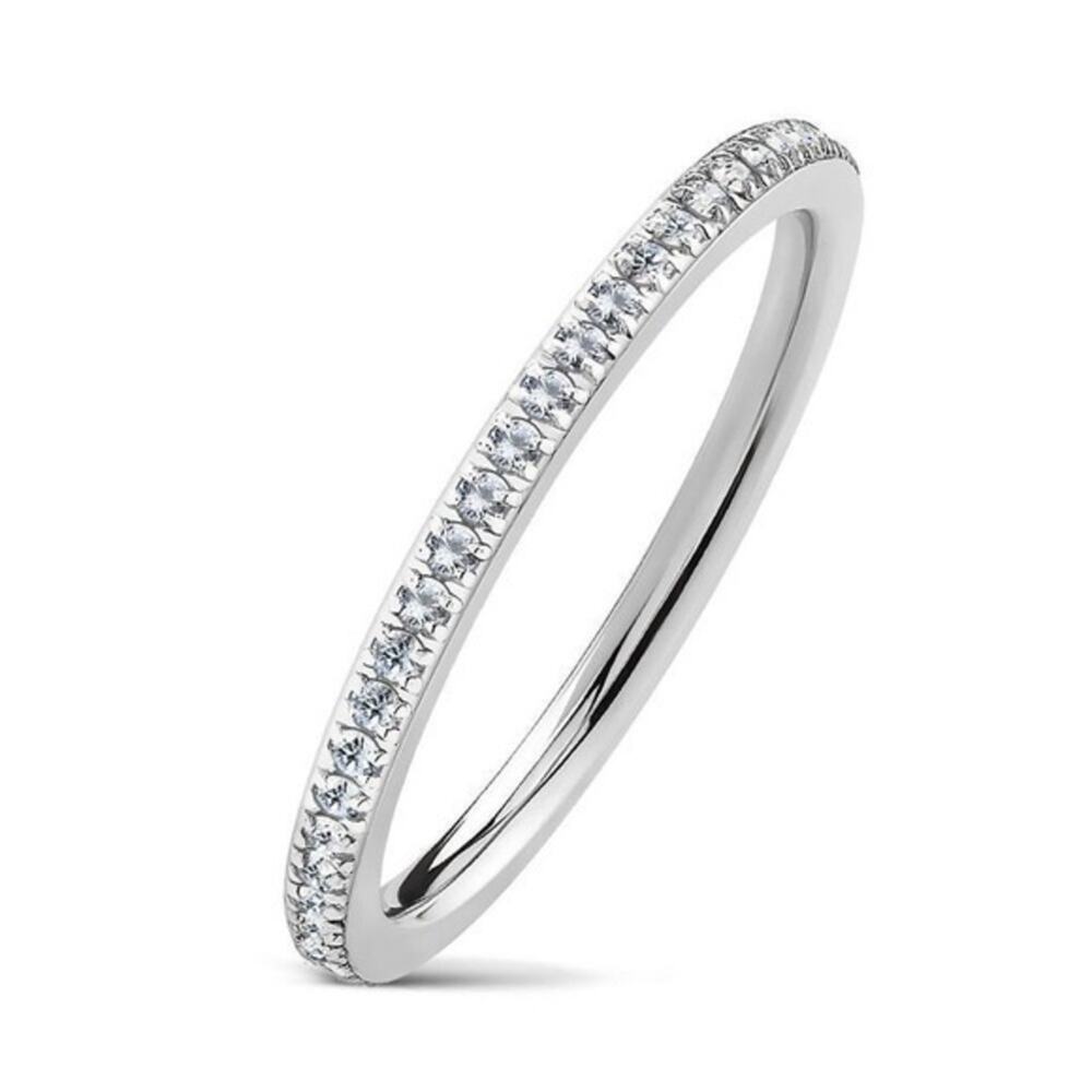 New‎ stainless steel CZ eternity ring size 8